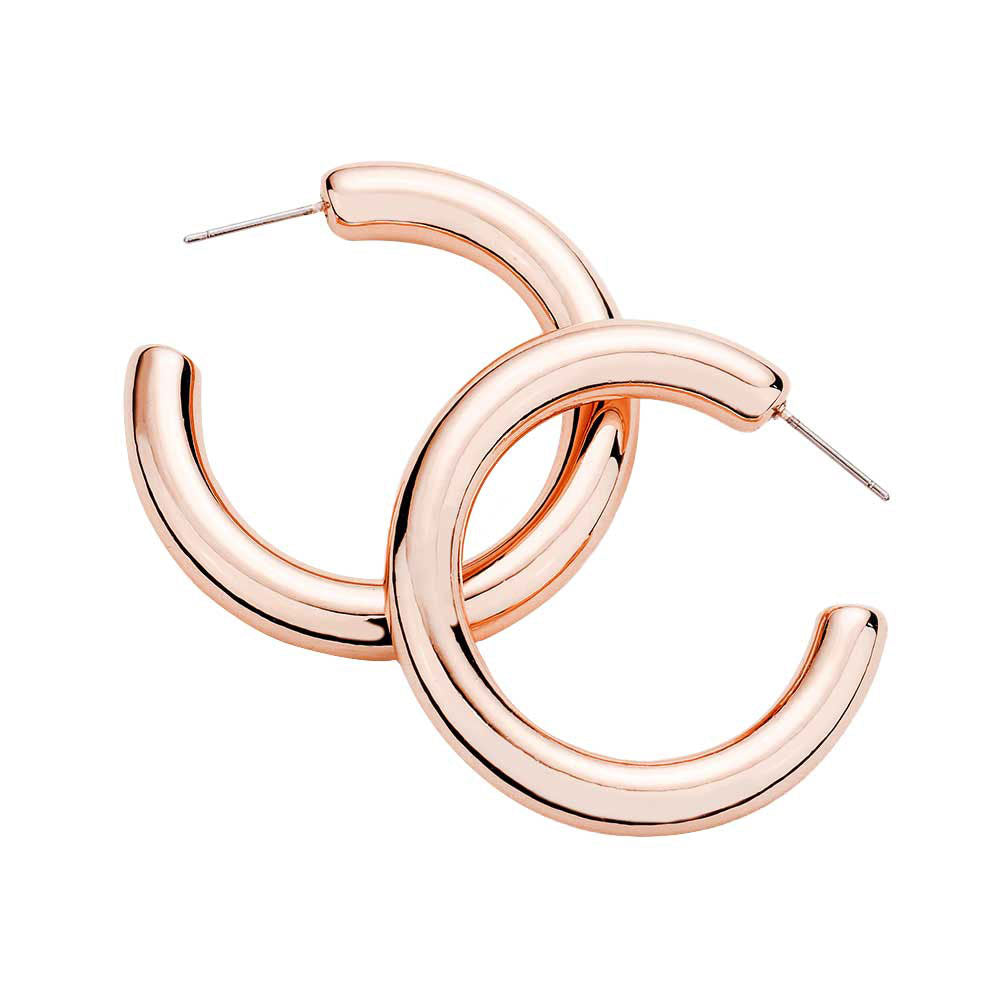 Fashionable Bold Metal Half Hoop Earrings