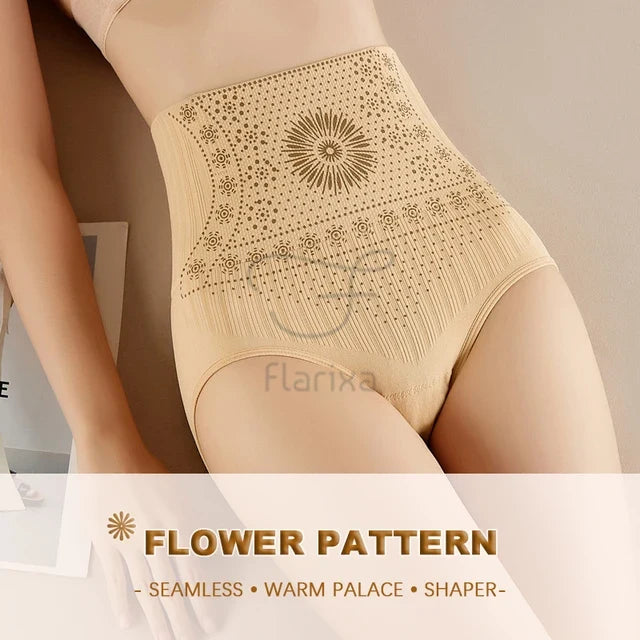 Flarixa High Waist Seamless Shaping Briefs Slimming Panties Women Faja Postpartum Abdominal Pants Body Shaper Underwear Slimmer
