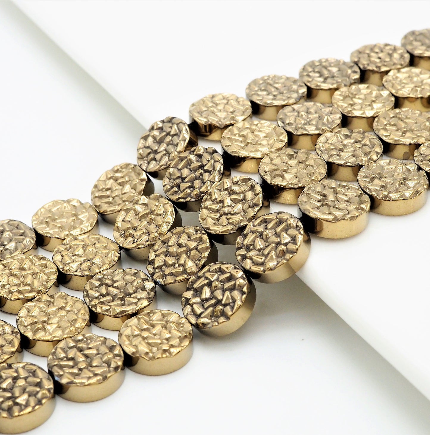 Natural Gold Druzy Style Hematite Beads, S101