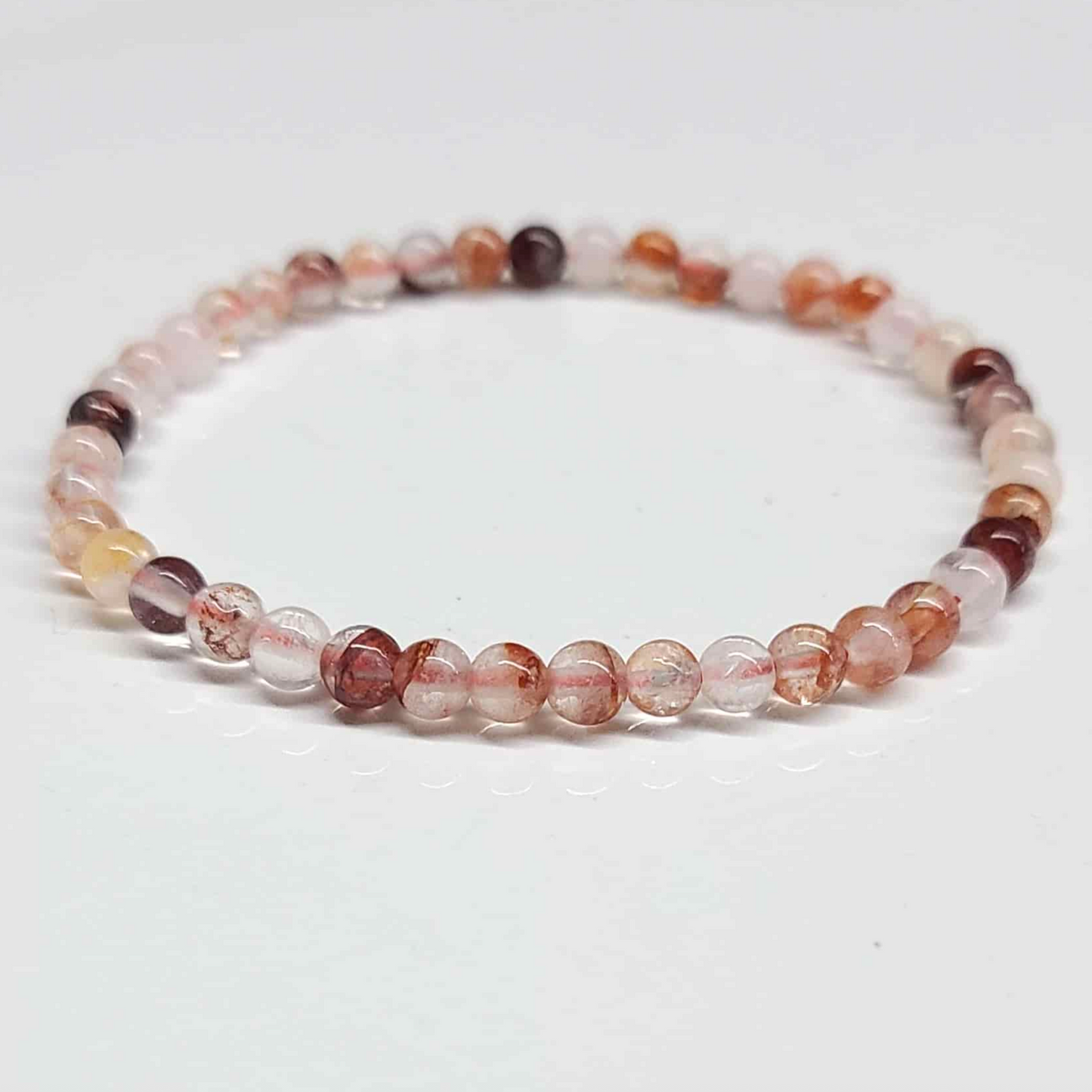 Fire Quartz Round Bead Bracelet - Grounded Energy