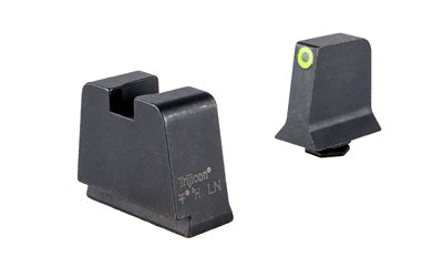 Trijicon Suppressor/Optic Height - Night Sights - Orange Front with Metal Rear & Green Lamps - Fits GLOCK 17/19/22/23/24/26/27/31/32/33/34/35/39