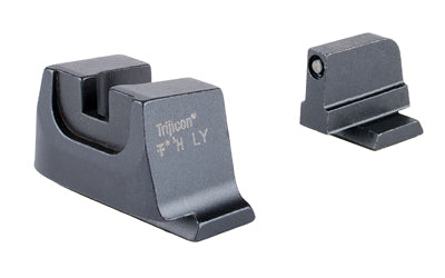 Trijicon Suppressor/Optic Height - Night Sights - White Front with Metal Rear & Green Lamps - Fits GLOCK 17/19/22/23/24/26/27/31/32/33/34/35/39