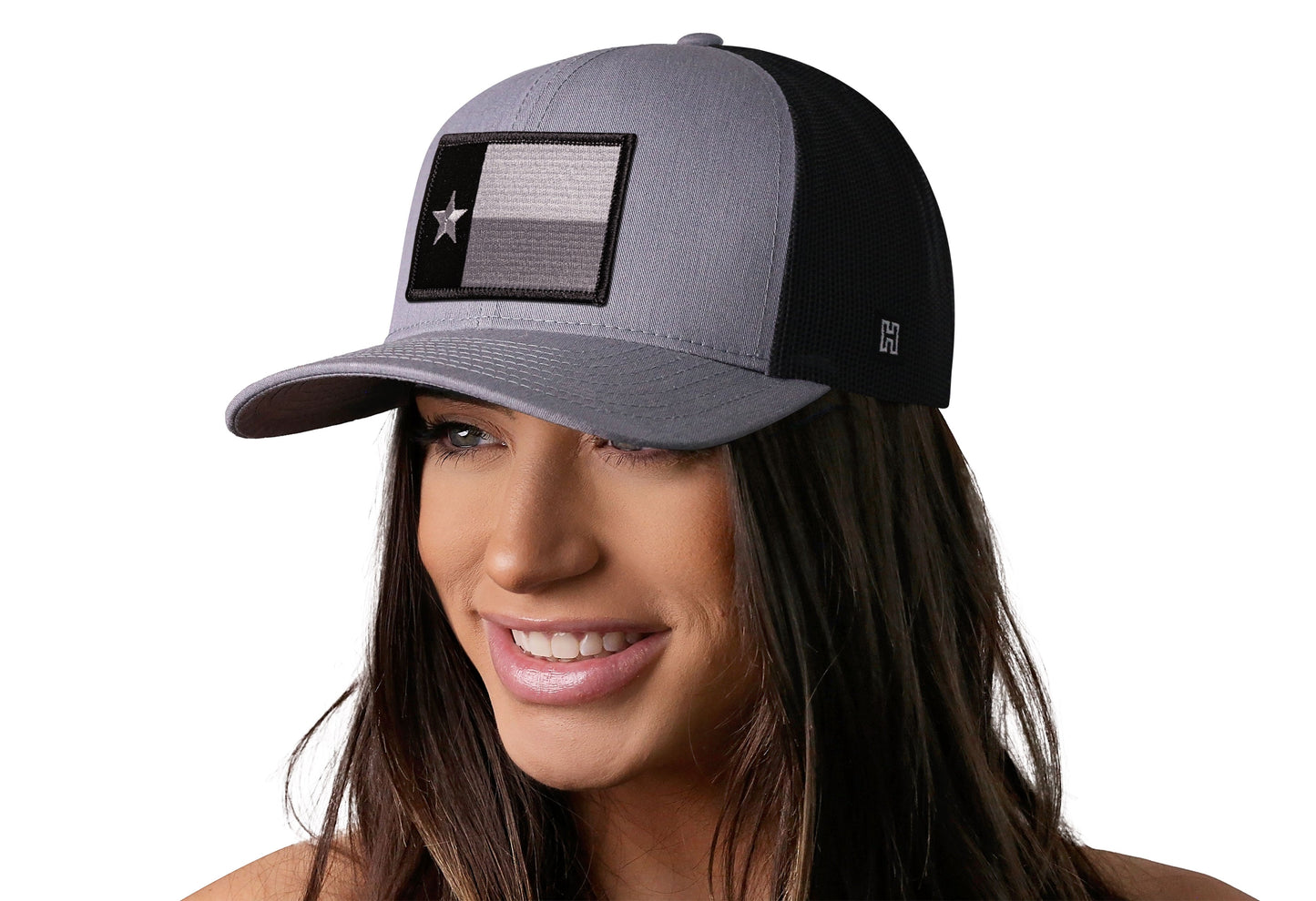 Texas Flag Trucker Hat | Gray-Black Tactical TX Snapback