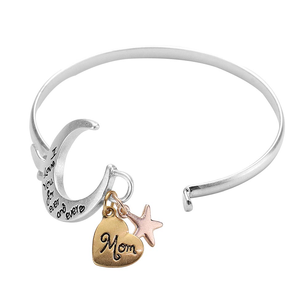 I Love You Forever And Ever Crescent Moon Hook Bracelet