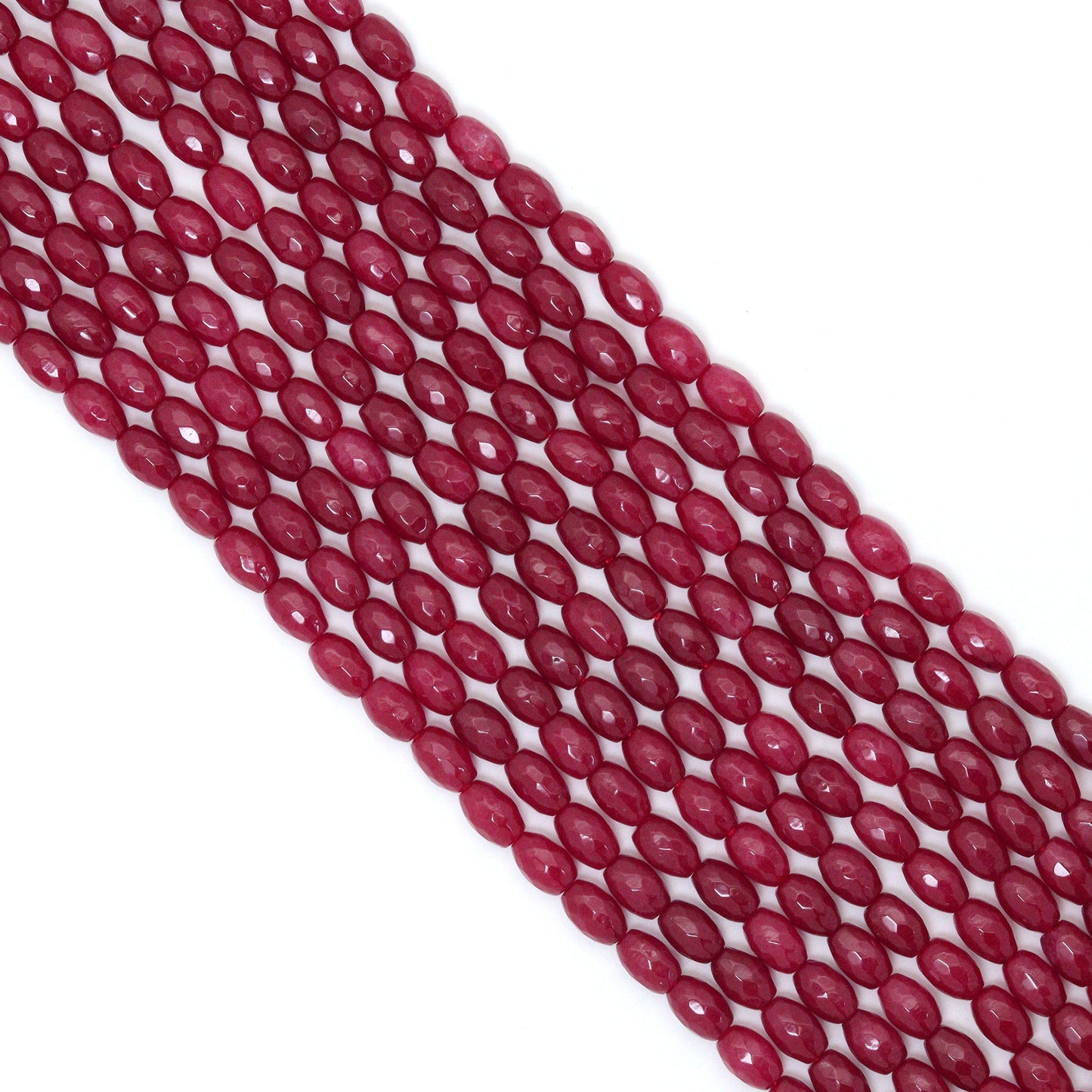 Natural Oval faceted Ruby Jade Beads, Ruby Jade, Sku#U1434