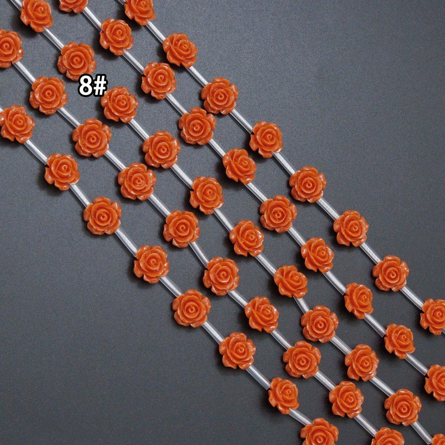 12mm Rose Flower Beads, Sku#U2125