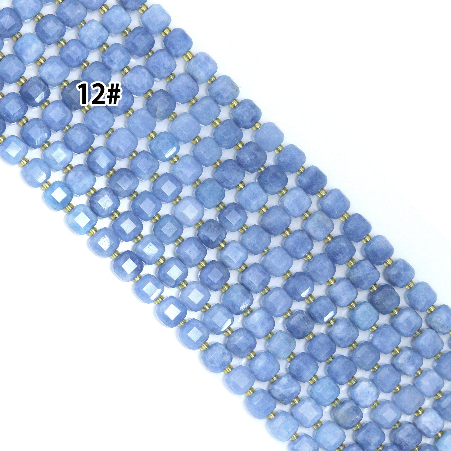 10x10 mm Faceted Cube Jade Beads, U2246-3