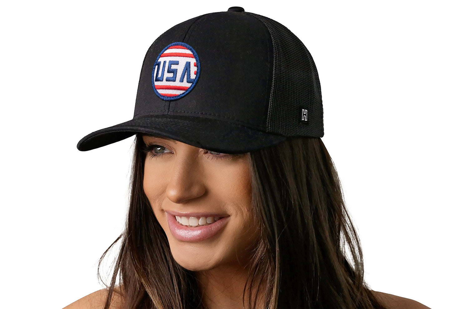 USA Stripes Trucker Hat | Black America Snapback