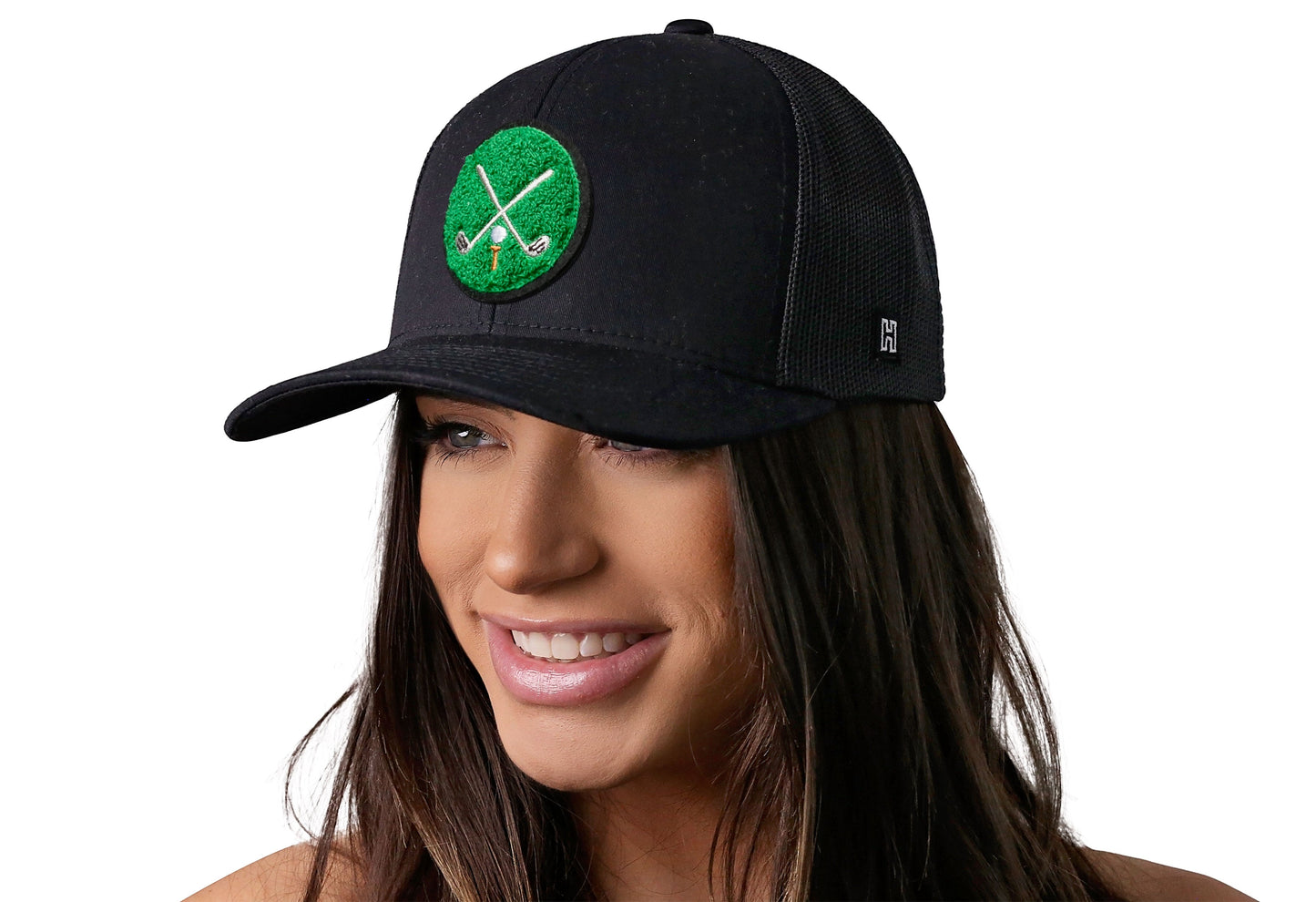 Golf Trucker Hat Chenille | Black Club X Snapback