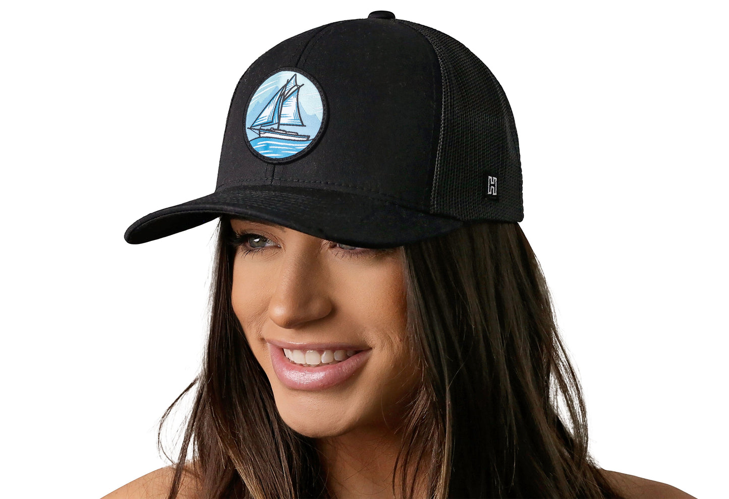 Sailboat Trucker Hat | Black Boating Snapback