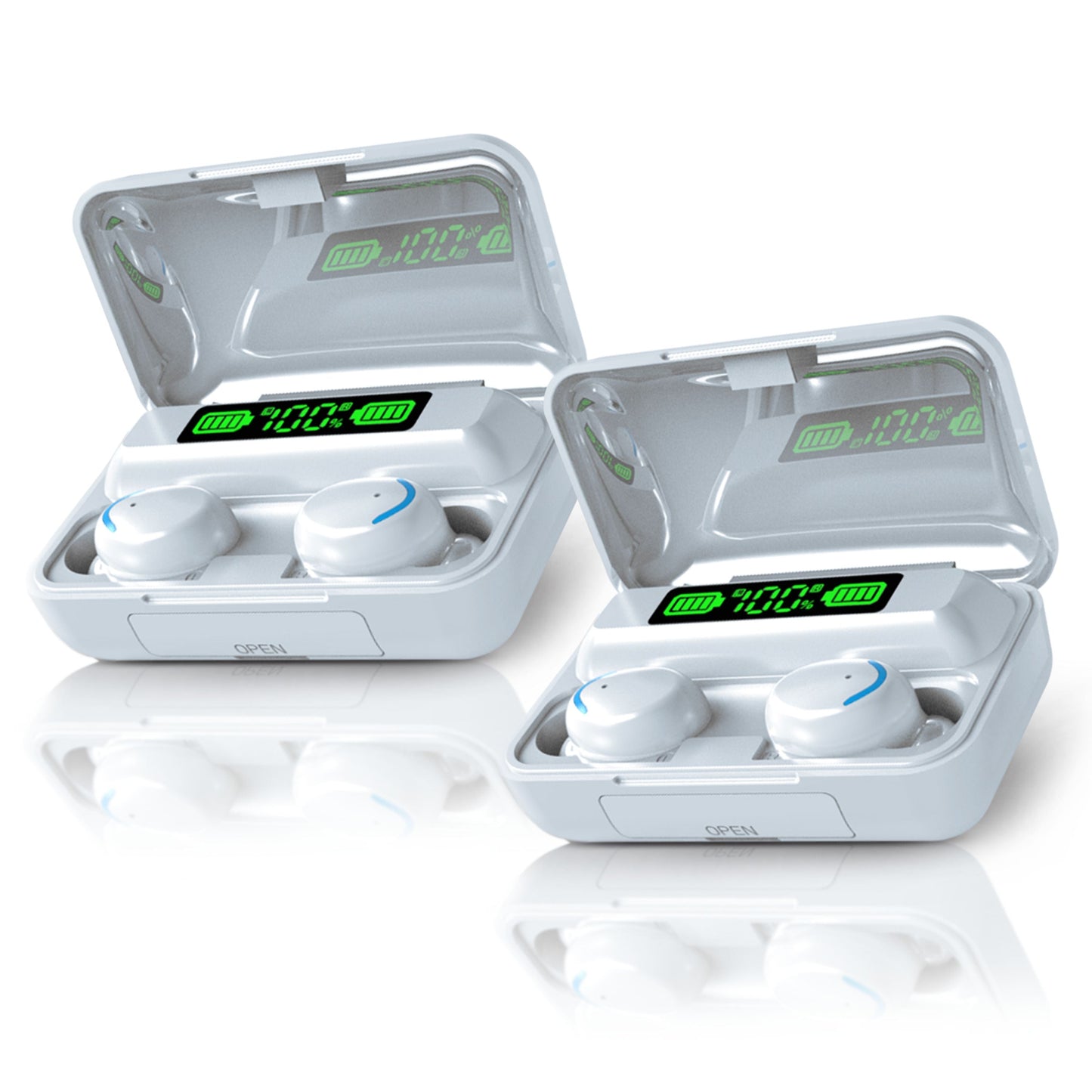 Flux 7 TWS Earbuds w/ Wireless Charging Case & Power Bank - 2-Pack