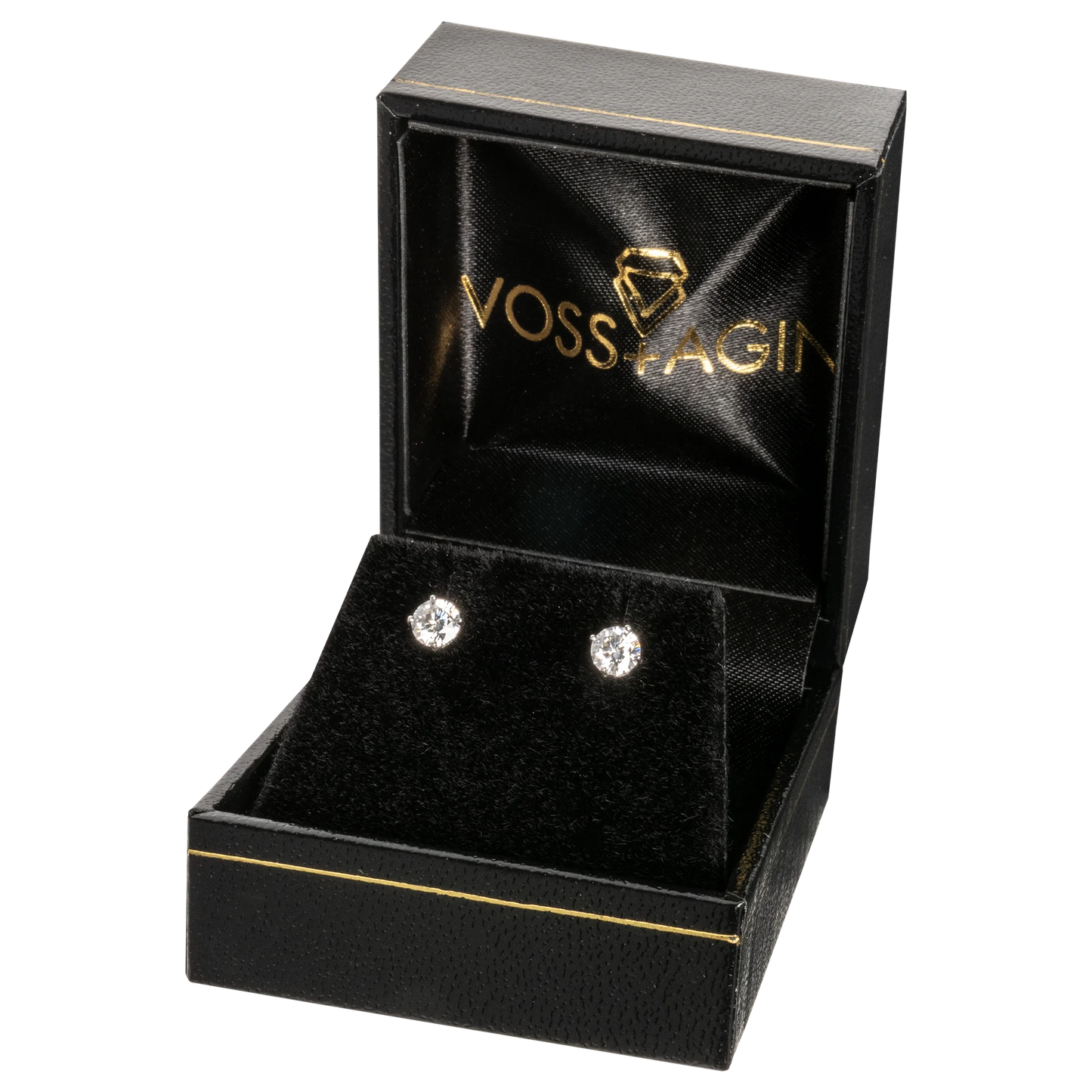 2CTW Created Moissanite Stud Earrings (G-VS) in Choice of 14K White Gold or Yellow Gold