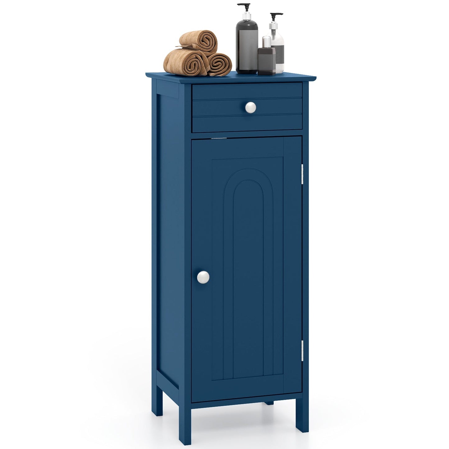 Wooden Storage Free-Standing Floor Cabinet with Drawer and Shelf
