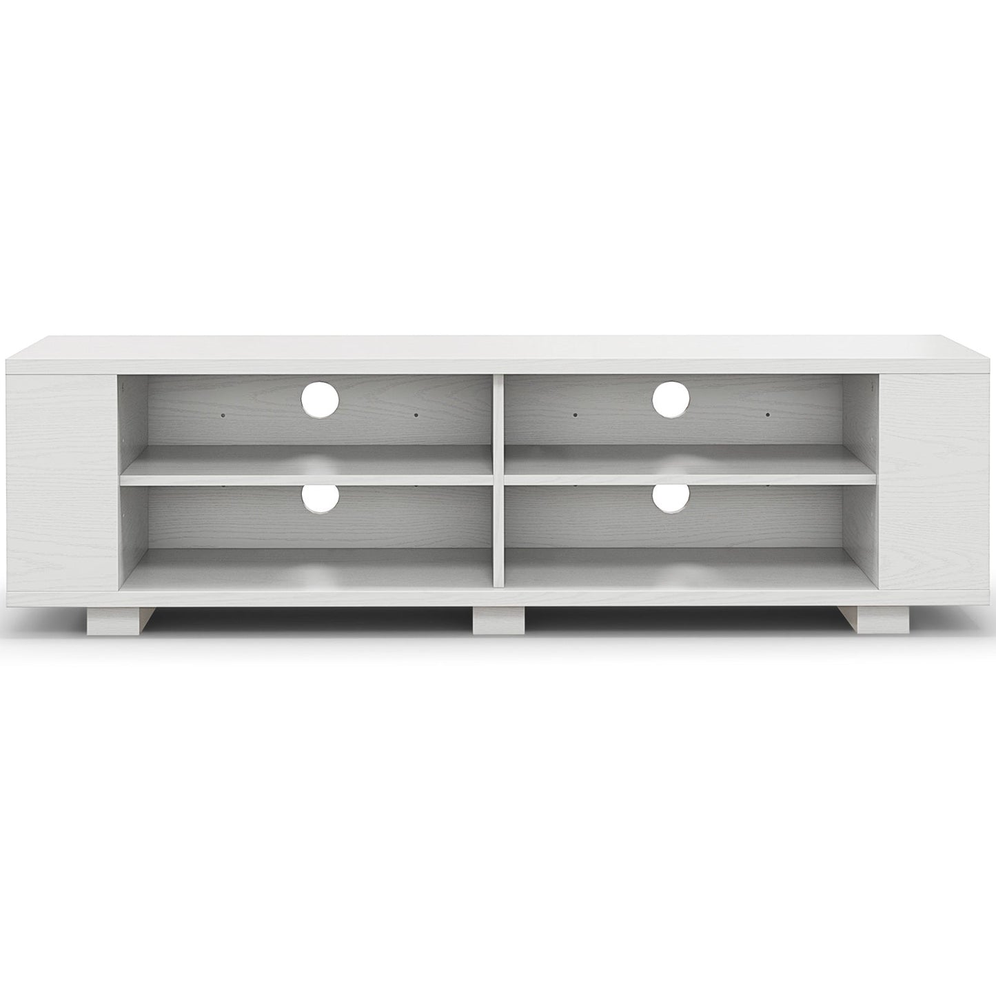 59 Inch Console Storage Entertainment Media Wood TV Stand-Walnut