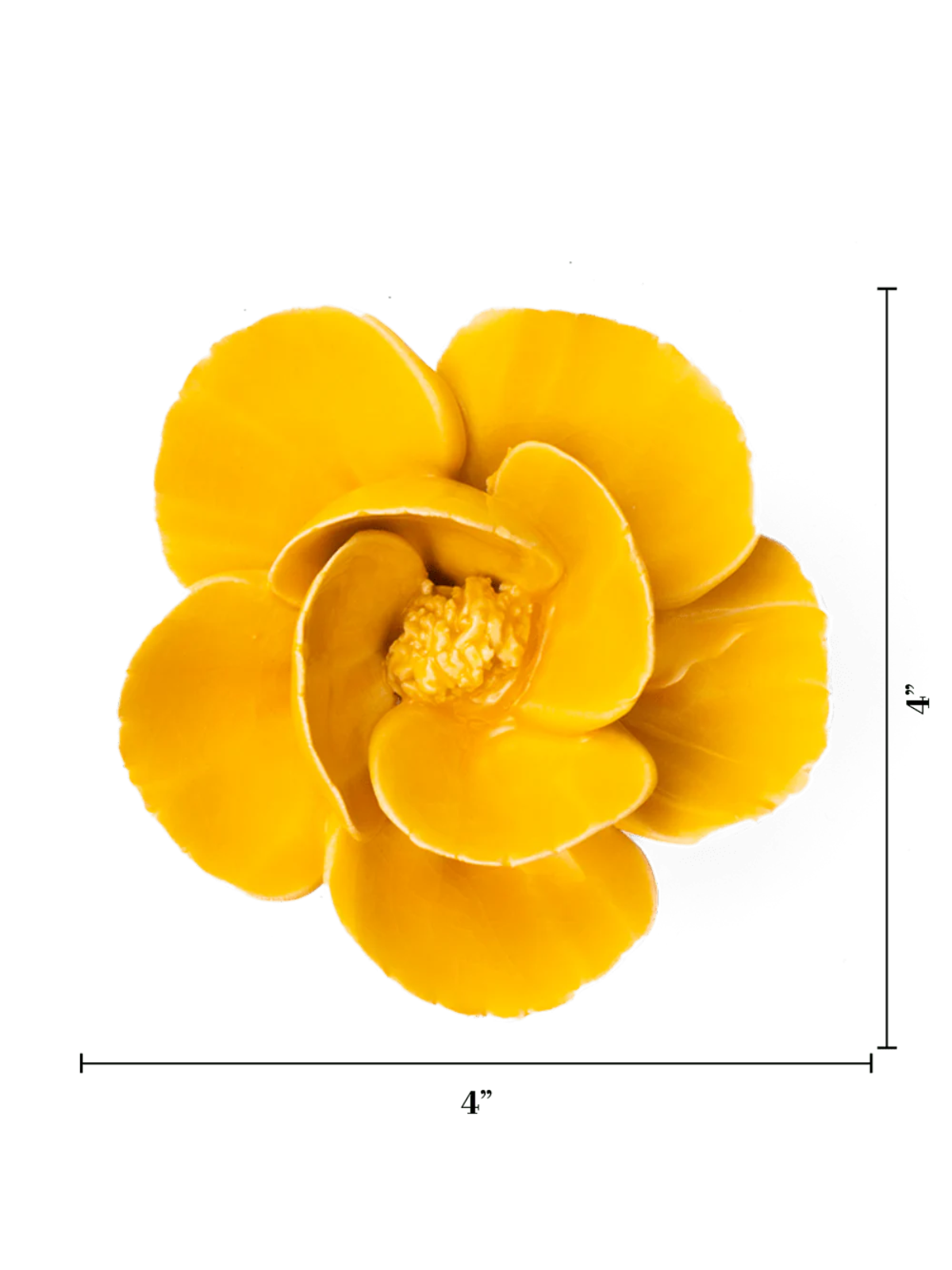 Ceramic Small Yellow Poppy Flower