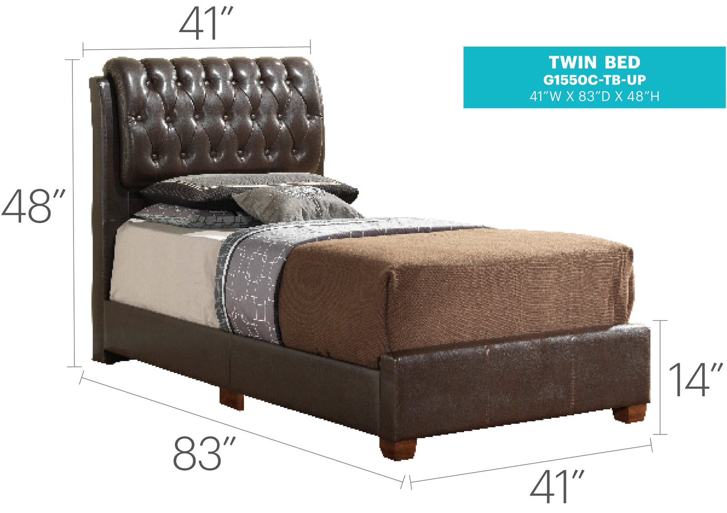 Stylish Contemporary Twin Bed