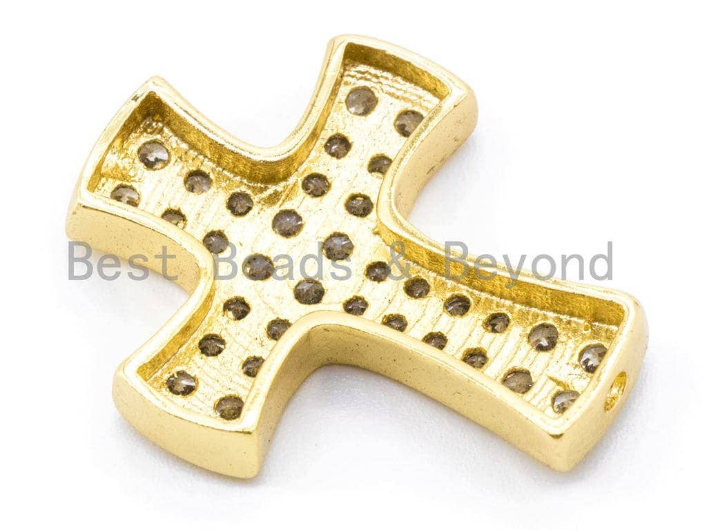 CZ Micro Pave Cross Link Connector, Cubic Zirconia Spacer Beads, 23x19mm, sku# E129C