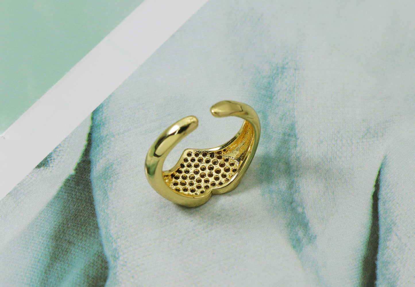 CZ Heart Adjustable Ring, Sku#O90