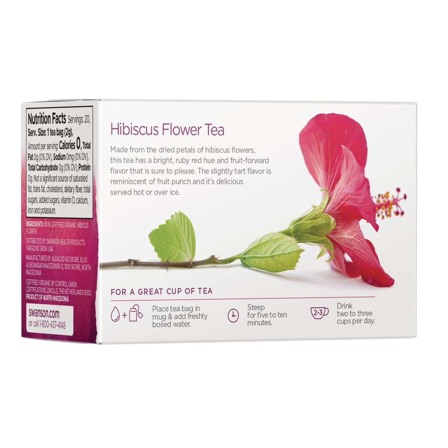 100% Organic Hibiscus Flower Tea - Caffeine Free