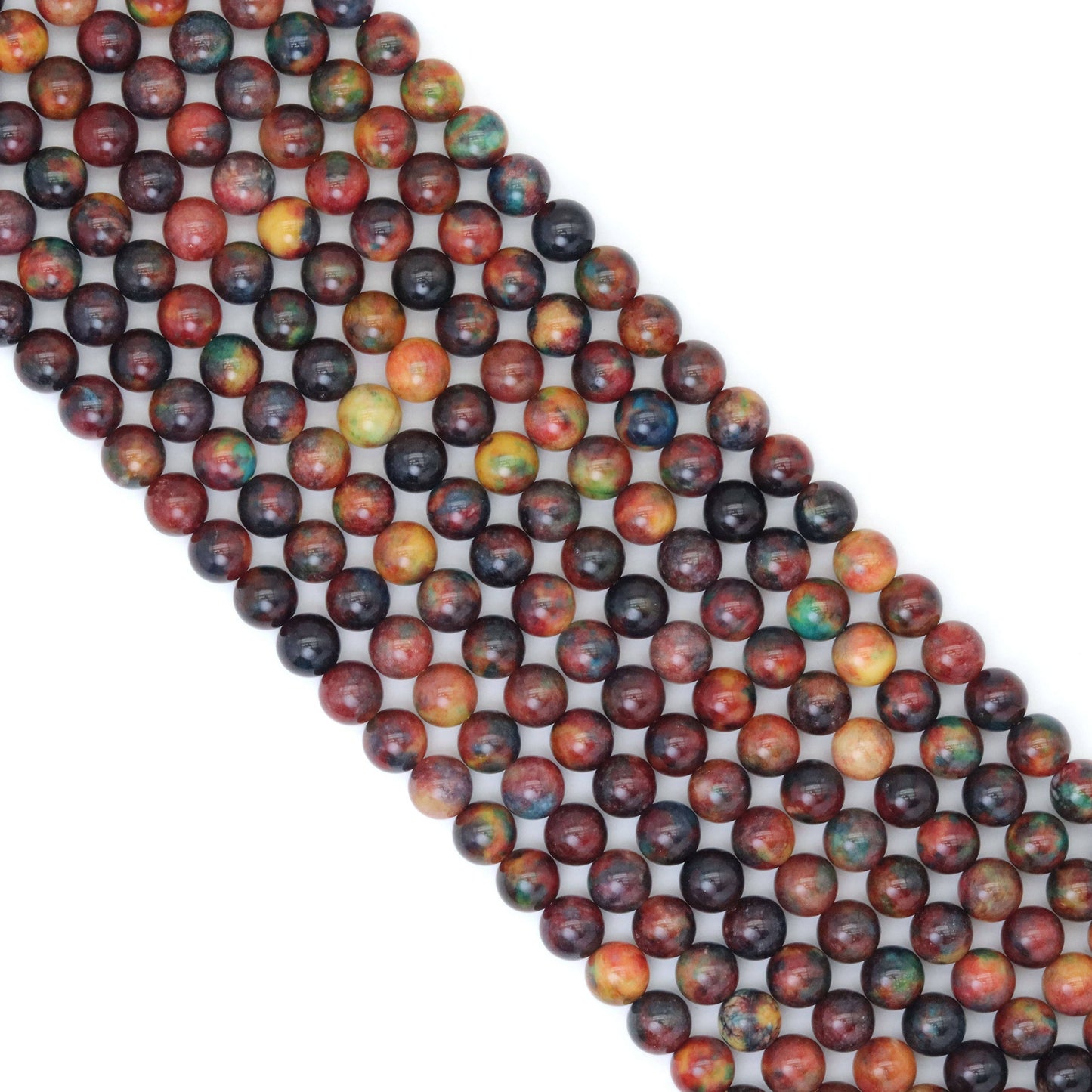 Red Brown Green Jade Round Smooth Beads, Sku#U2015