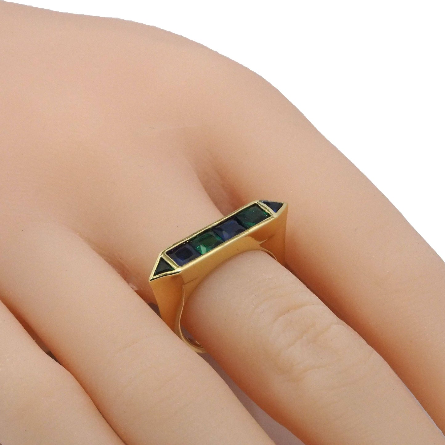 Gold CZ Arrow Bar Adjustable Ring, Sku#LK785