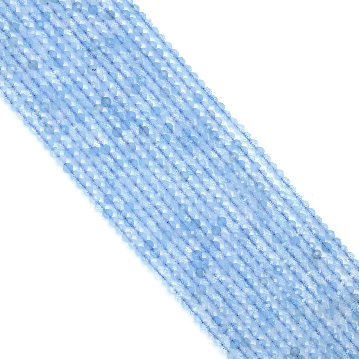 Genuine Aquamarine Round Faceted Beads, Sku# U1841