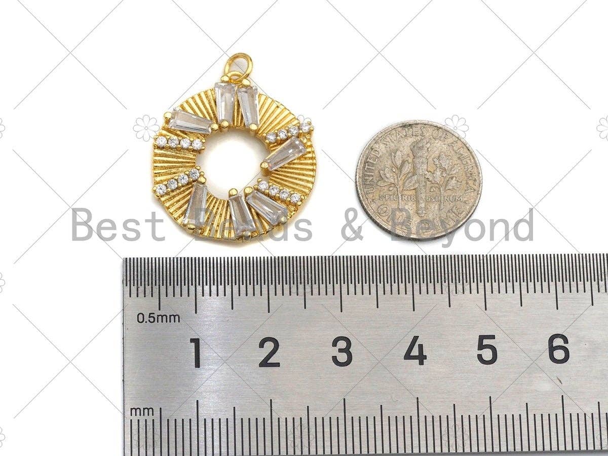 Gold Donghnut Charm/Pendant, Dainty Circular Ring Charms, Gold Charm, Gold Pendant, Necklace Charms, 23x26mm, Sku#LK100