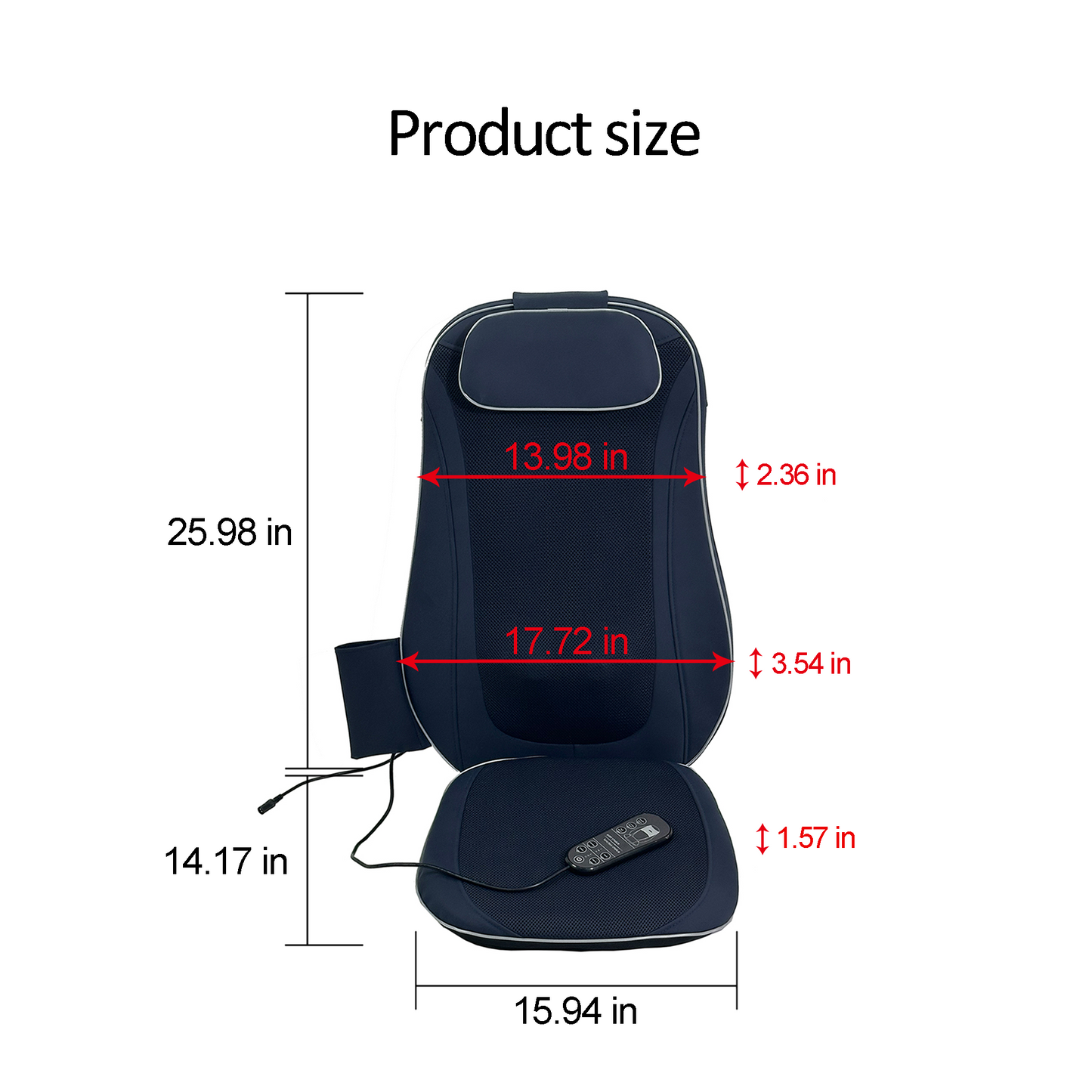 Shiatsu Back Massager with Kneading and Heating