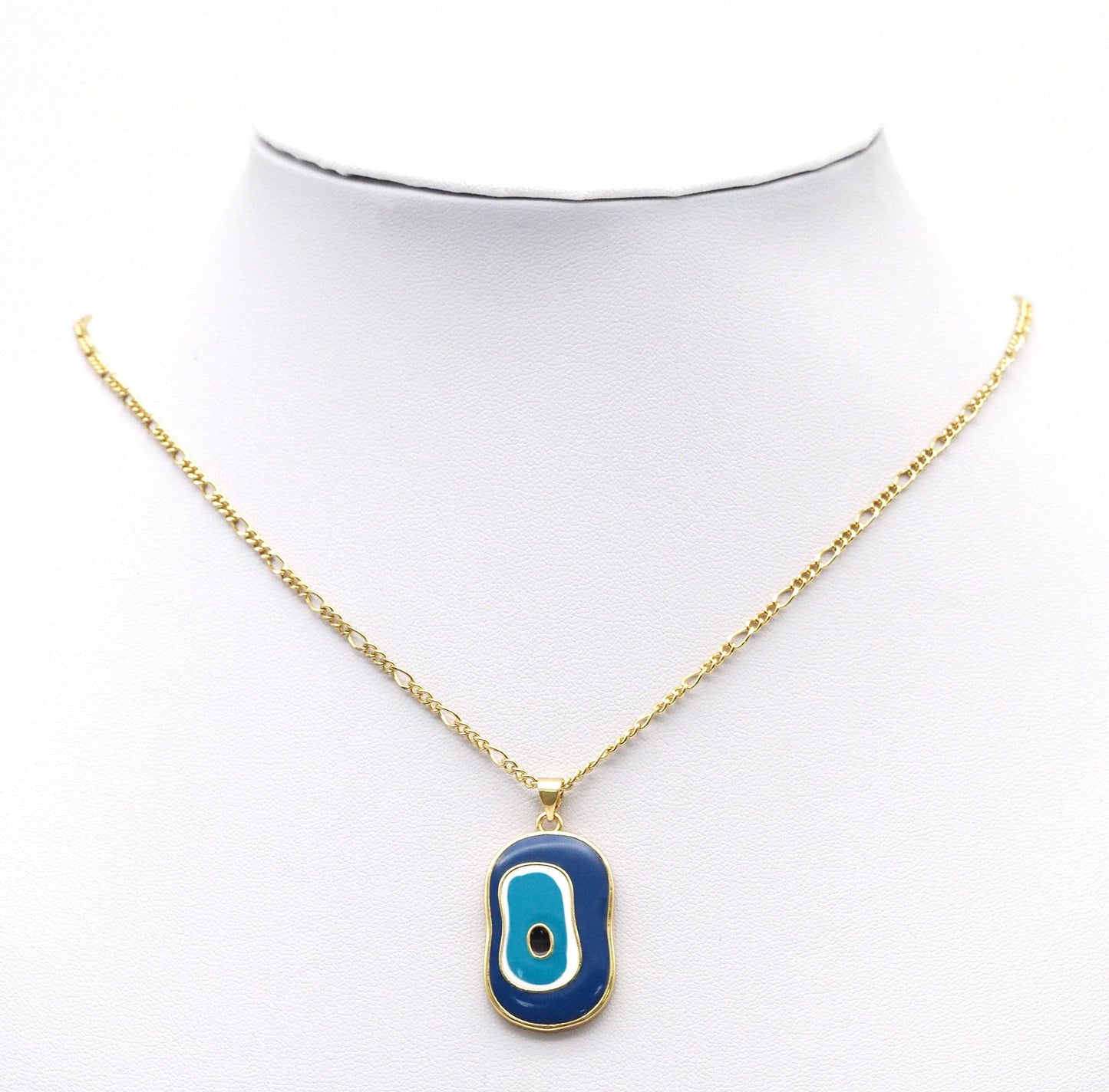 Blue Enamel Evil Eye Puddle Charm, Sku#LK723