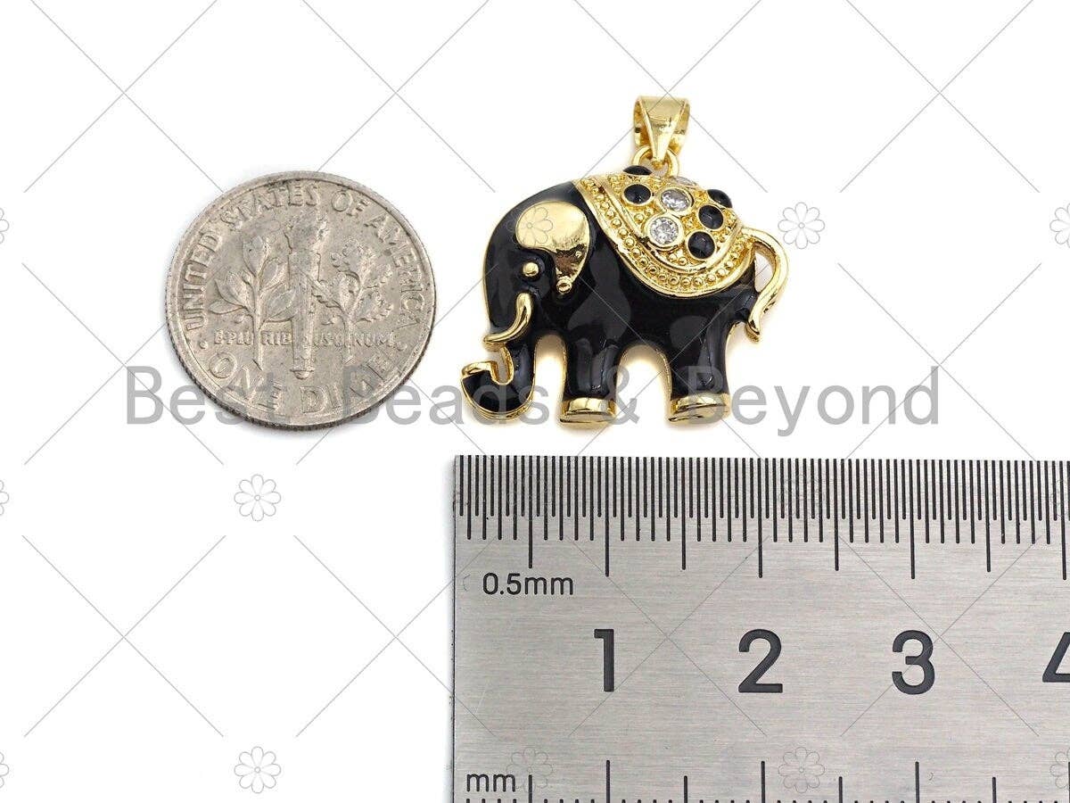Enamel Thailand Elephant charm, Black White Red Turquoise Enamel Pendant, Enamel Elephant charm, Animal jewelery, 19x22mm,sku#LK63