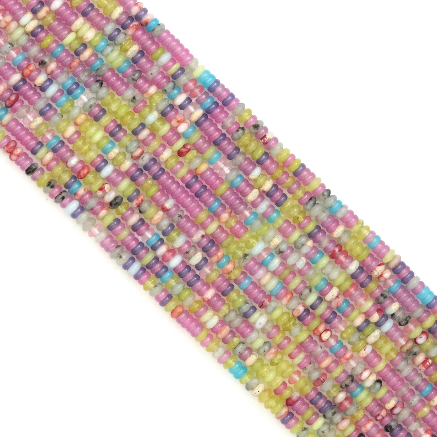 2x4mm Rondelle Smooth Colorful Agate beads, Sku#U1952c