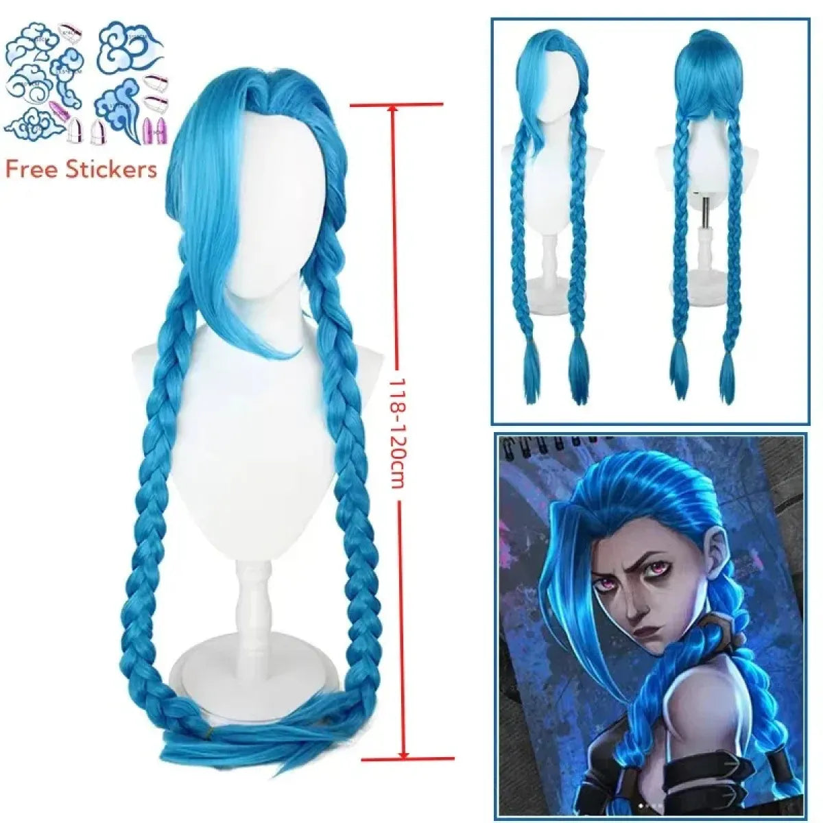Arcane Jinx Cosplay Costume β LOL Season 2 Loli Outfit with Wig & Accessories