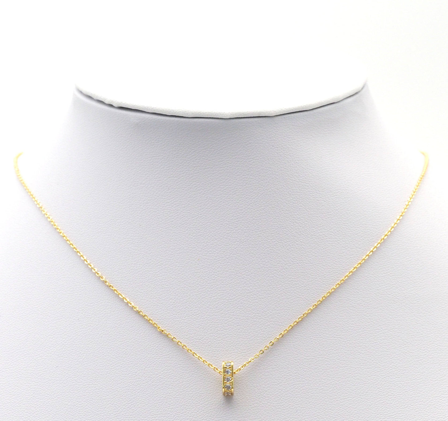 CZ Gold Silver Rectangle Spacer Large Hole Beads, Sku#Z1468