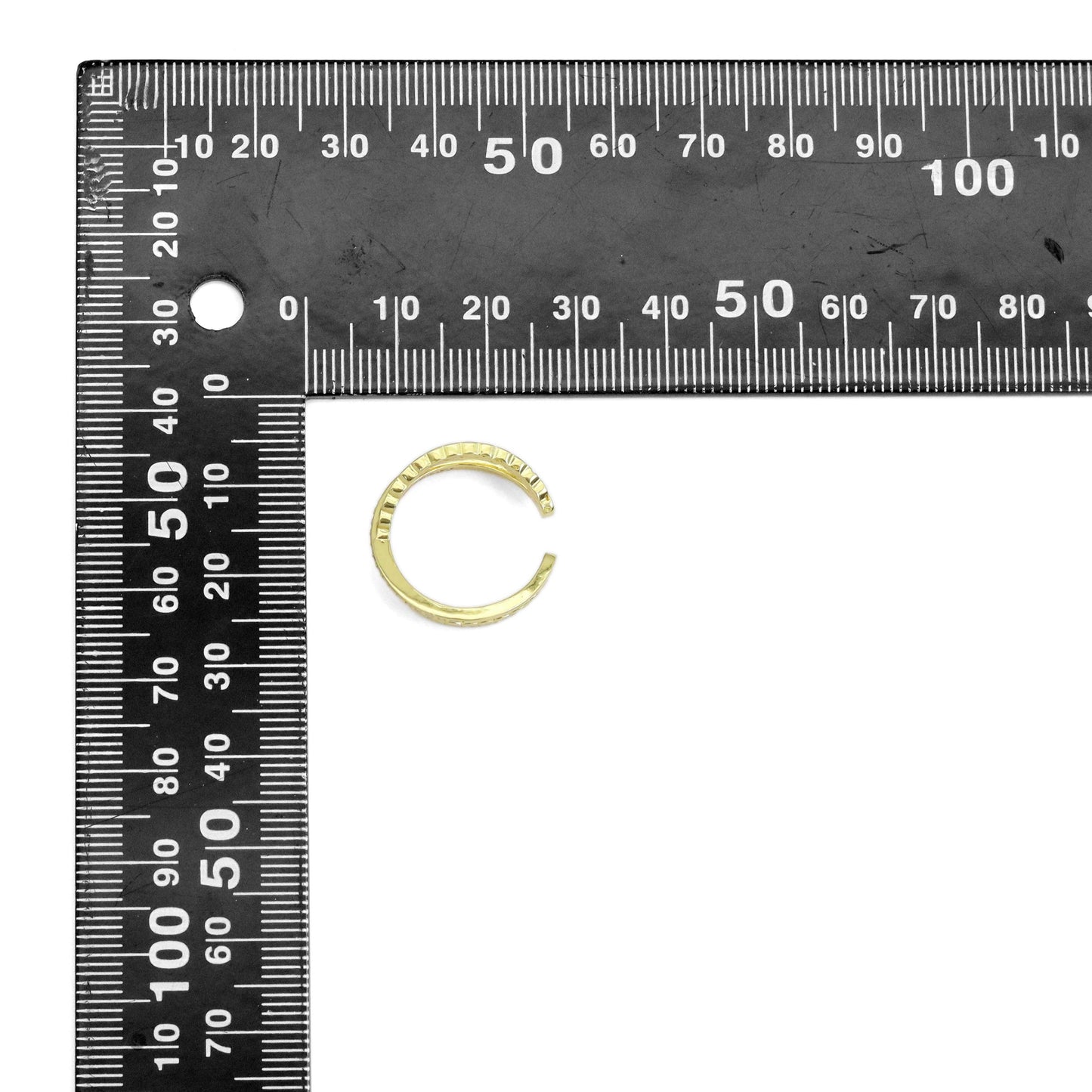 Clear CZ Criss Cross Gold Adjustable Ring, Sku#A183