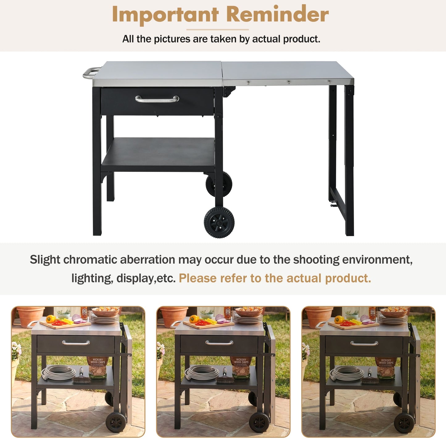 Outdoor Kitchen Cart - Foldable BBQ Prep Station