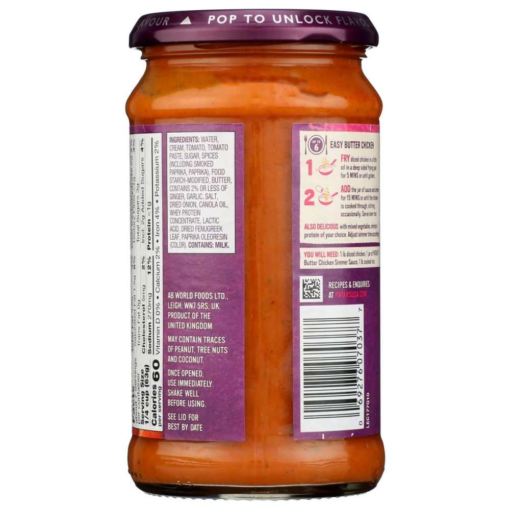 PATAKS: Butter Chicken Simmer Sauce, 15 oz