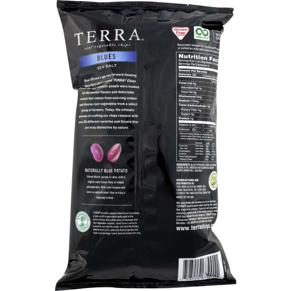 TERRA CHIPS: Blues With Sea Salt Chips, 5oz-Delicious Blue Potato Chips