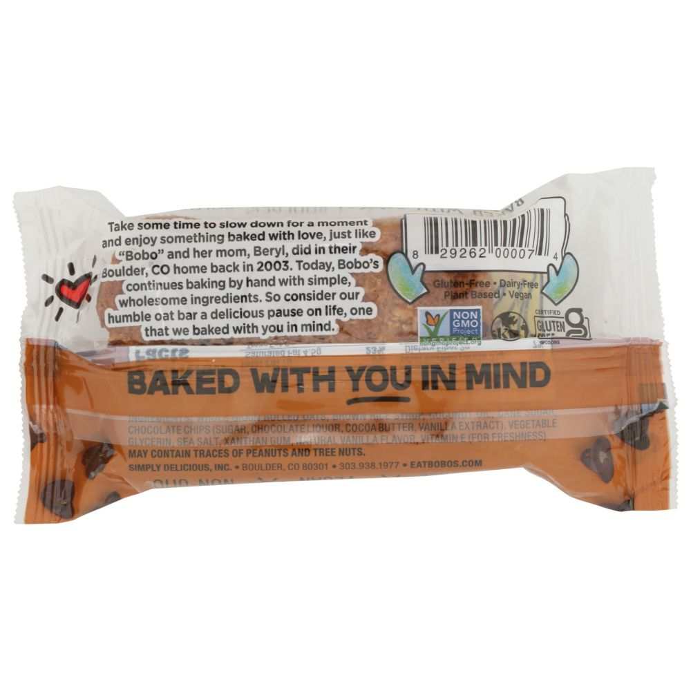 BOBO'S OAT BARS: Chocolate Chip Oat Bar, 3 oz