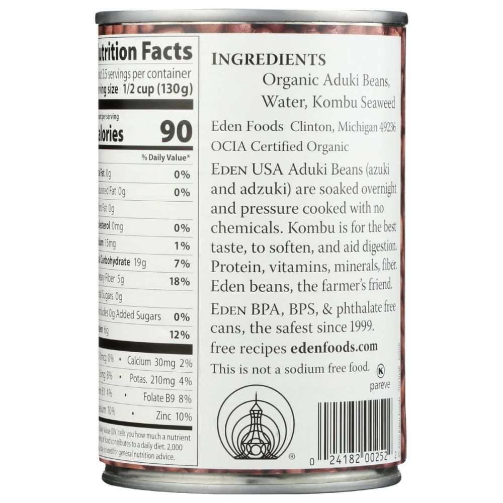 EDEN FOODS: Organic Aduki Beans, 15 oz
