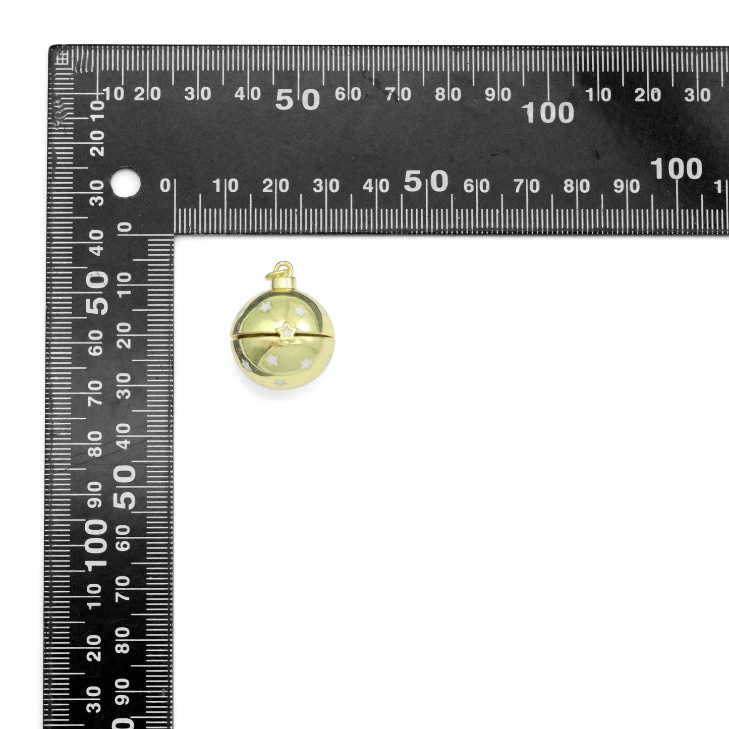 3D Star Round Ball Charm Pendant, Sku#LK1141