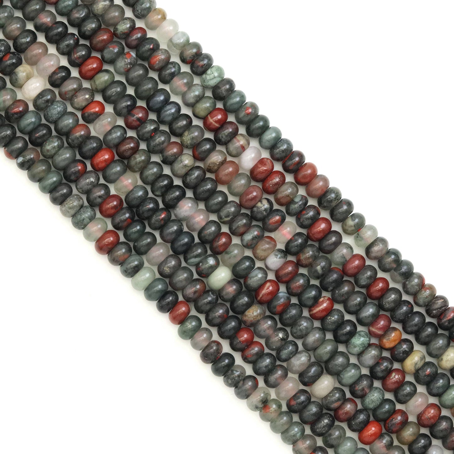 5x8mm Dragon Blood Stone Rondelle Smooth Beads, Sku#U2005