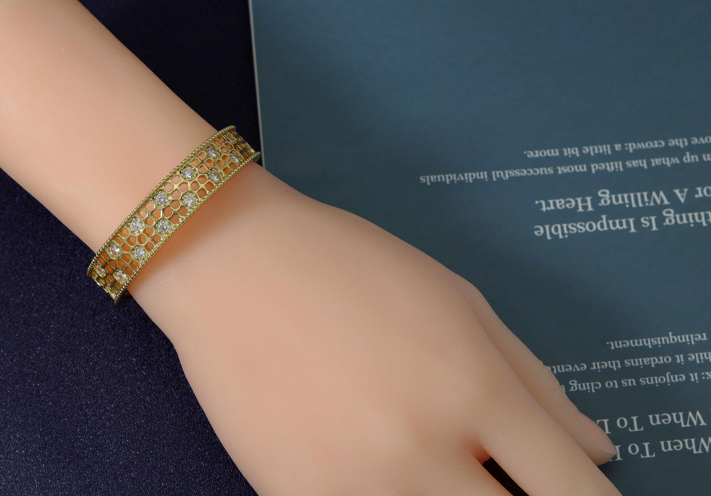 Thick Band Filigree Style Cuff Bracelet, Sku#B150