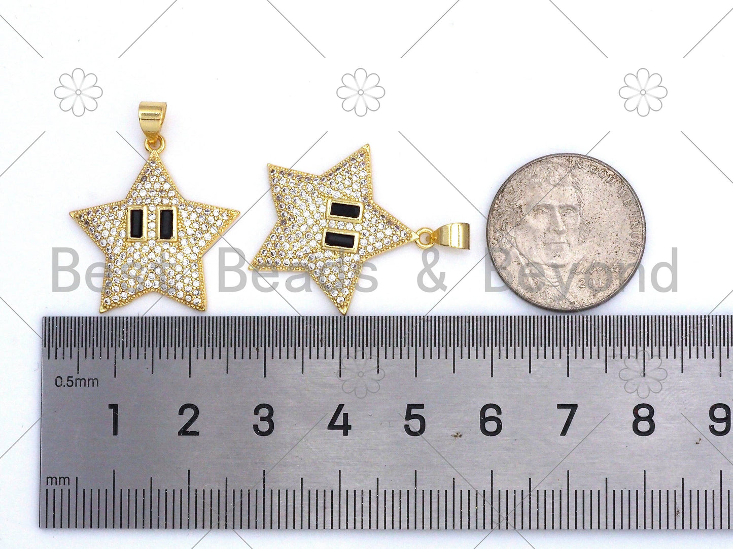 CZ Micro Pave Five Point Star With Eye Shape Pendant/Charm,18K Gold Filled Star Charm, Necklace Bracelet Charm Pendant,21x25mm,Sku#LK379