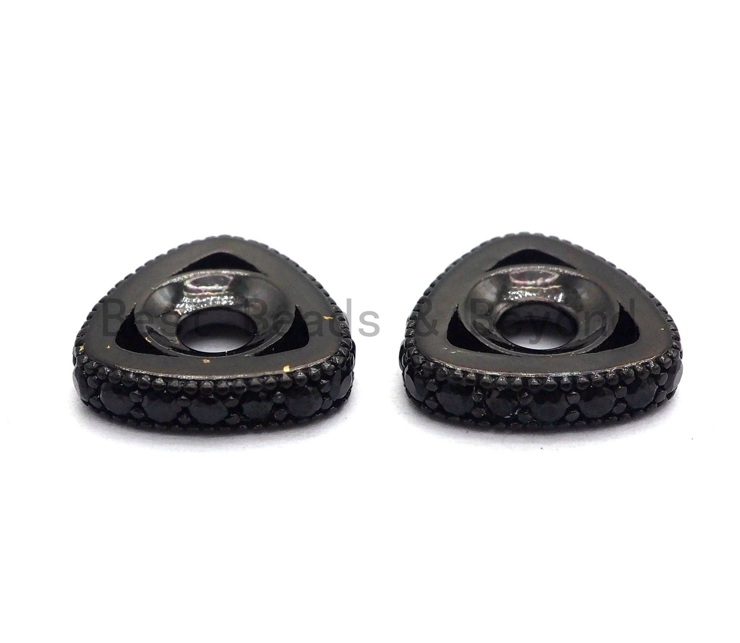 Black CZ Pave Large Hole Triangle Spacer, sku#C94