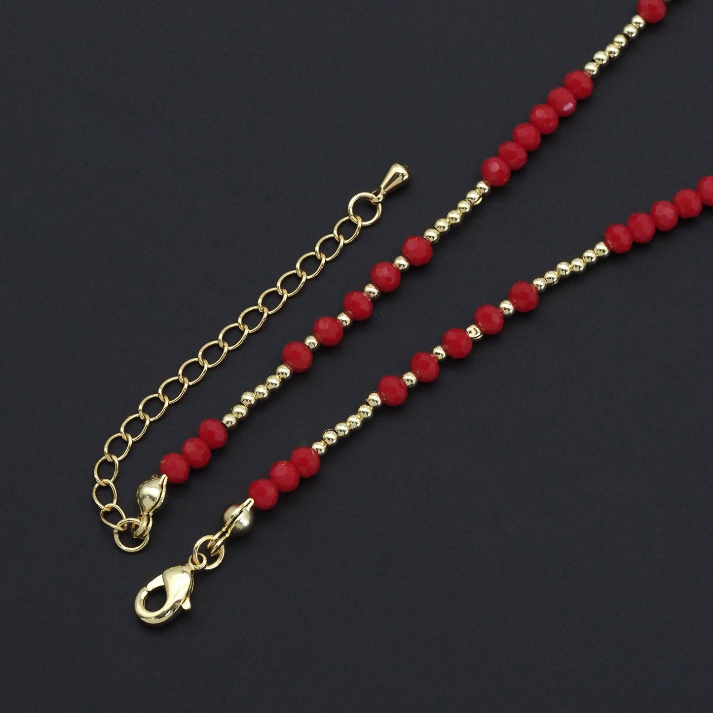 Gemstone Gold Spacer beaded Necklace, sku#O118