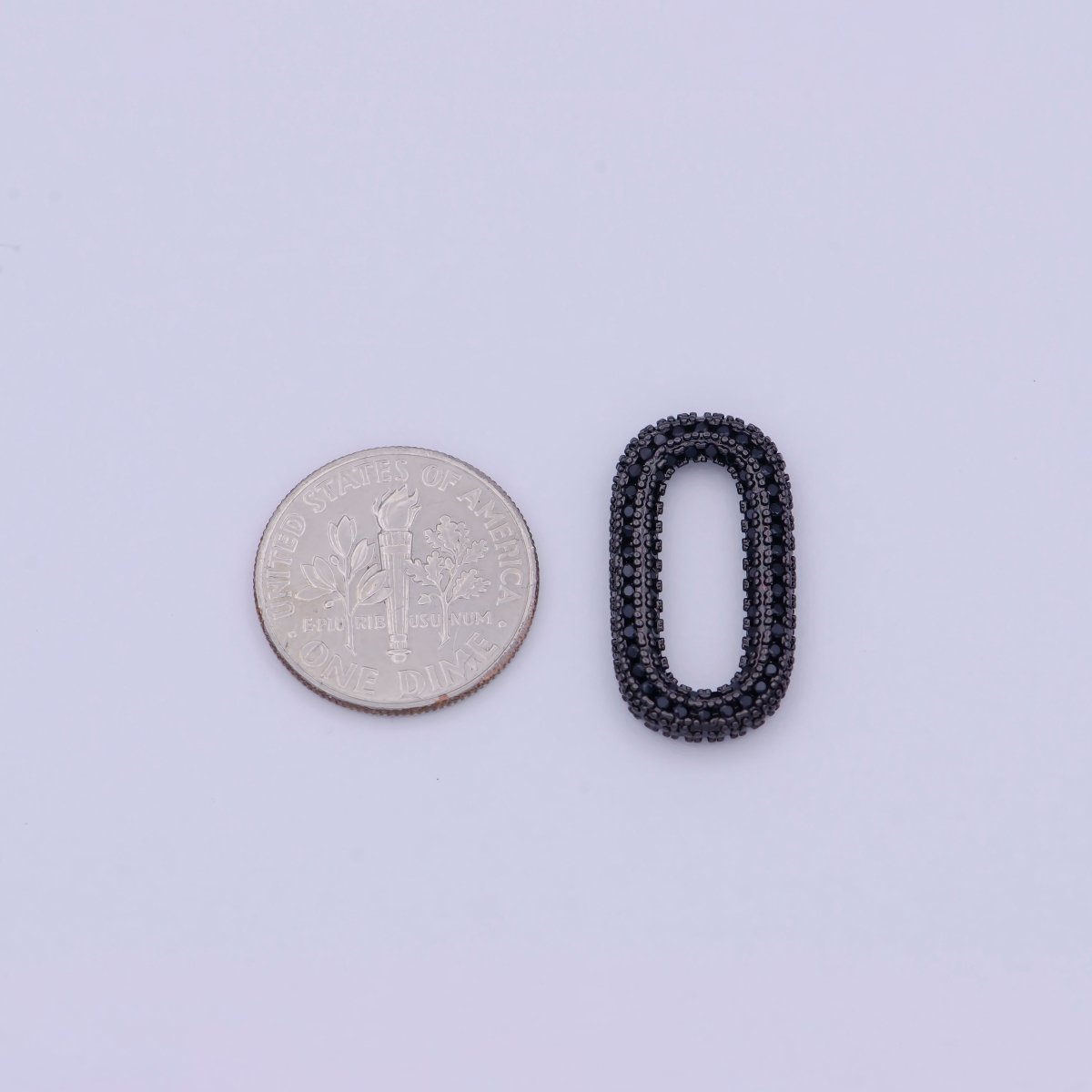 Black Cz Necklace Enhancer Clasp Oval Link K-041