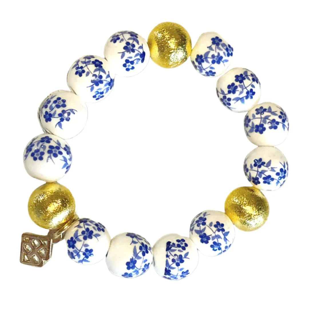 BRIANNA CANNON -
Blue and White Floral Beaded Brianna Bracelet