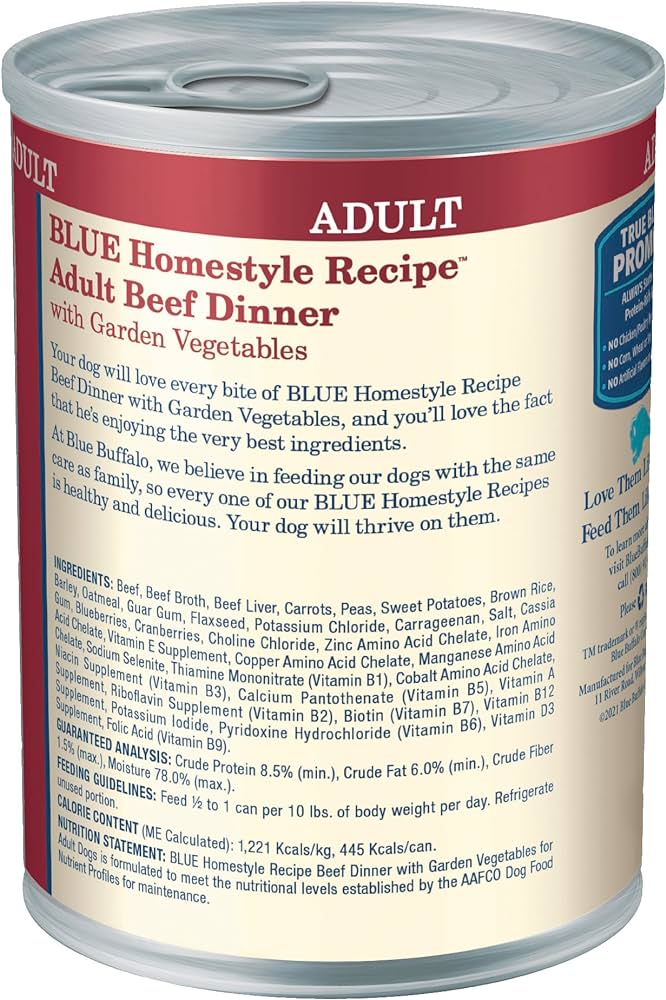 Blue Buffalo Adult Homestyle Beef with Garden Vegetables Wet Dog Cans (12.5oz)