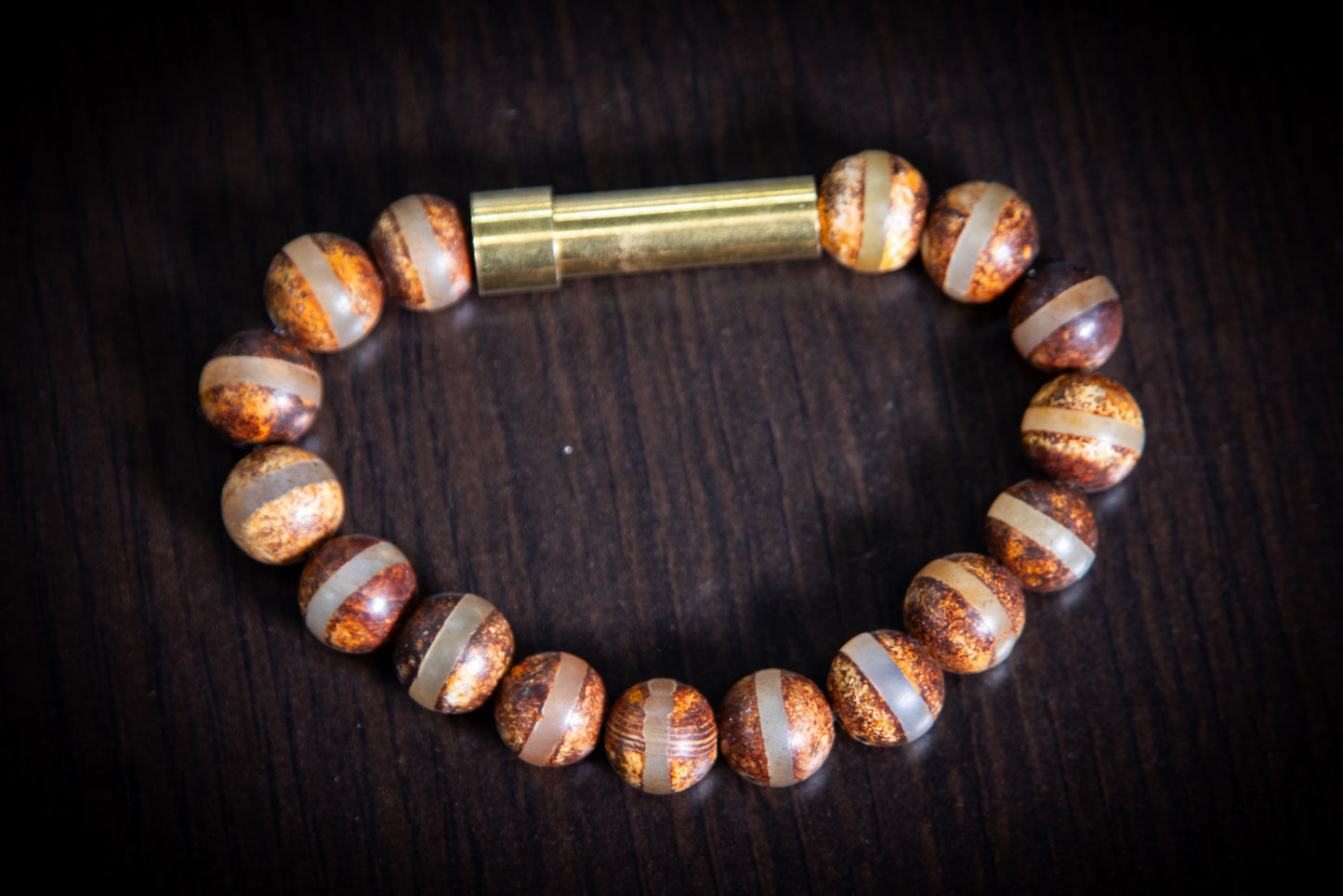 Tibetan Agate Bead Bracelet for Hair Fur or Ash