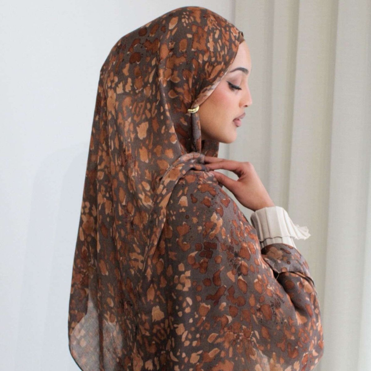 Breathable Versatile Stylish Headscarf Floral-Print Hijab (MH177)